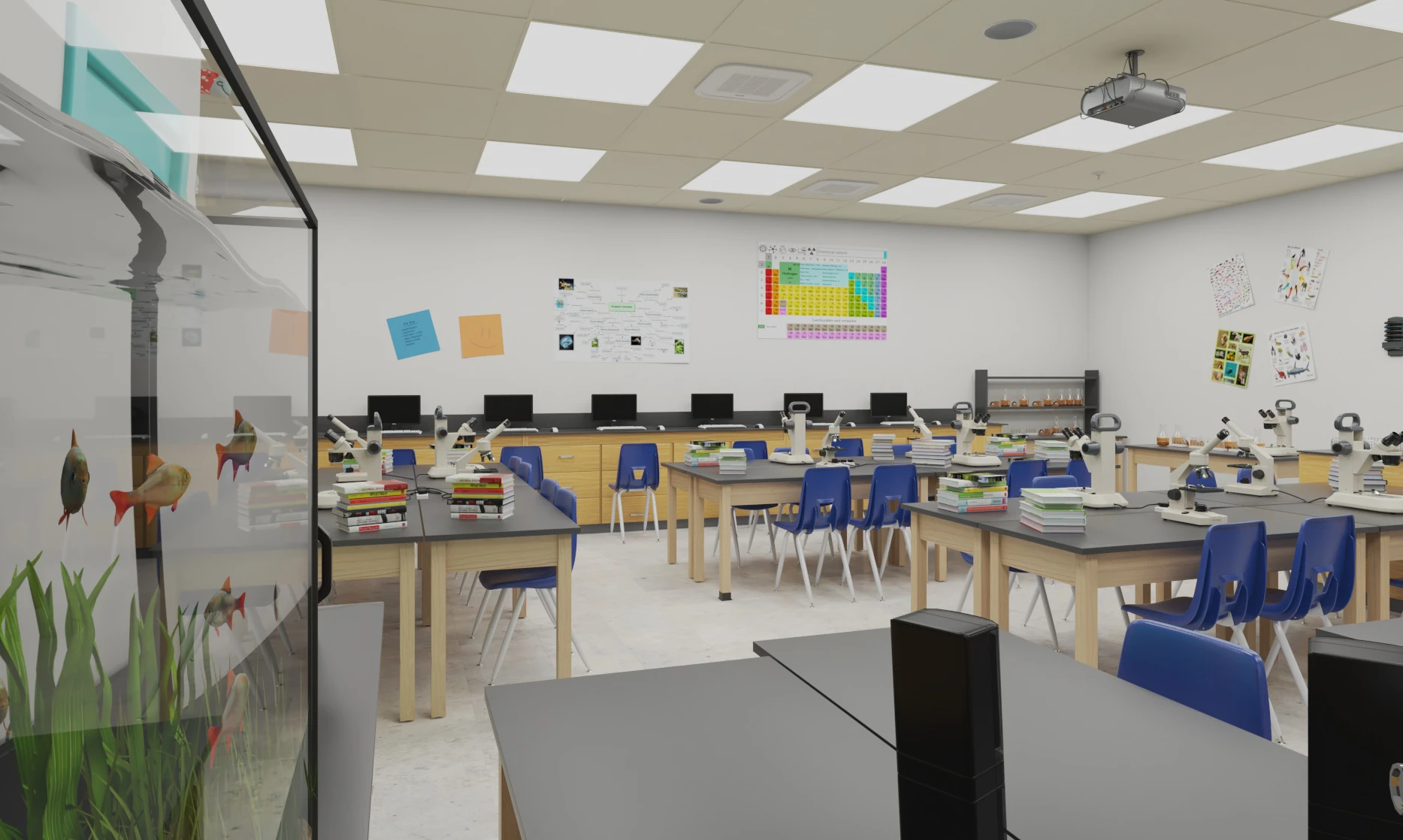 Detail School Science Laboratory Interior Architecture 3D Model_08